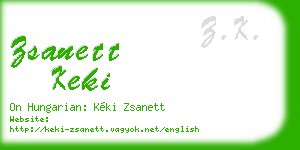 zsanett keki business card