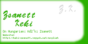 zsanett keki business card